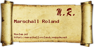 Marschall Roland névjegykártya